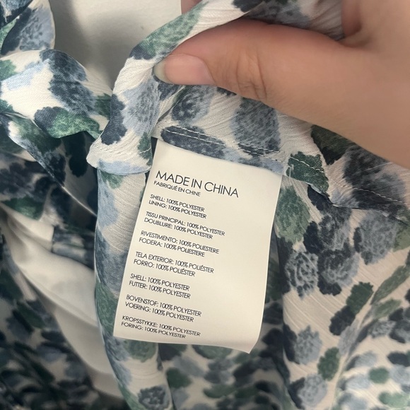 Club Monaco Zaydie Asymmetrical Wrap Dress green blue white size 2 going out - Picture 5 of 9